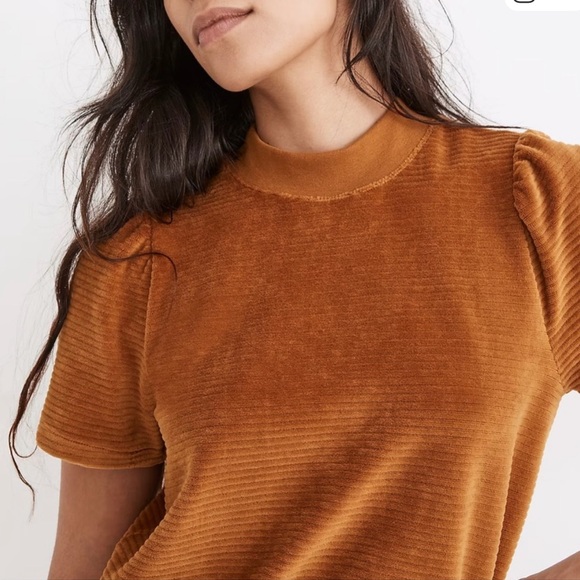 Madewell Women’s Velour Corduroy Mockneck Top Size Large - Picture 2 of 4